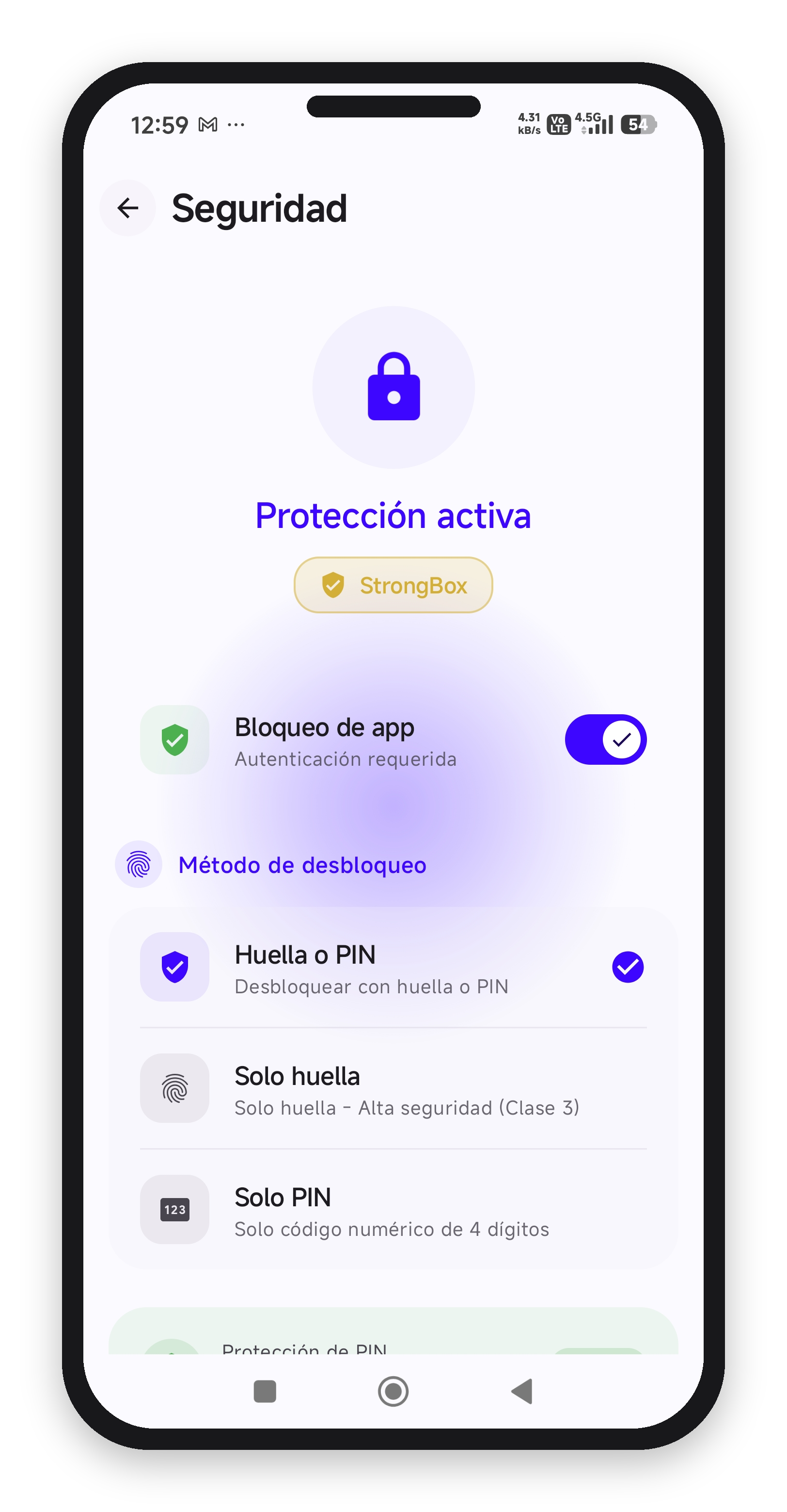 Linko security: app lock with fingerprint or PIN and AES-256 encryption